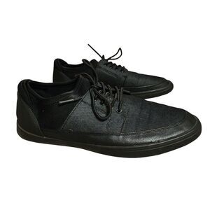 Rock Republic Mens 11M Black 2 Tone Fabric Sneaker Lace Up Shoes Comfort Casual